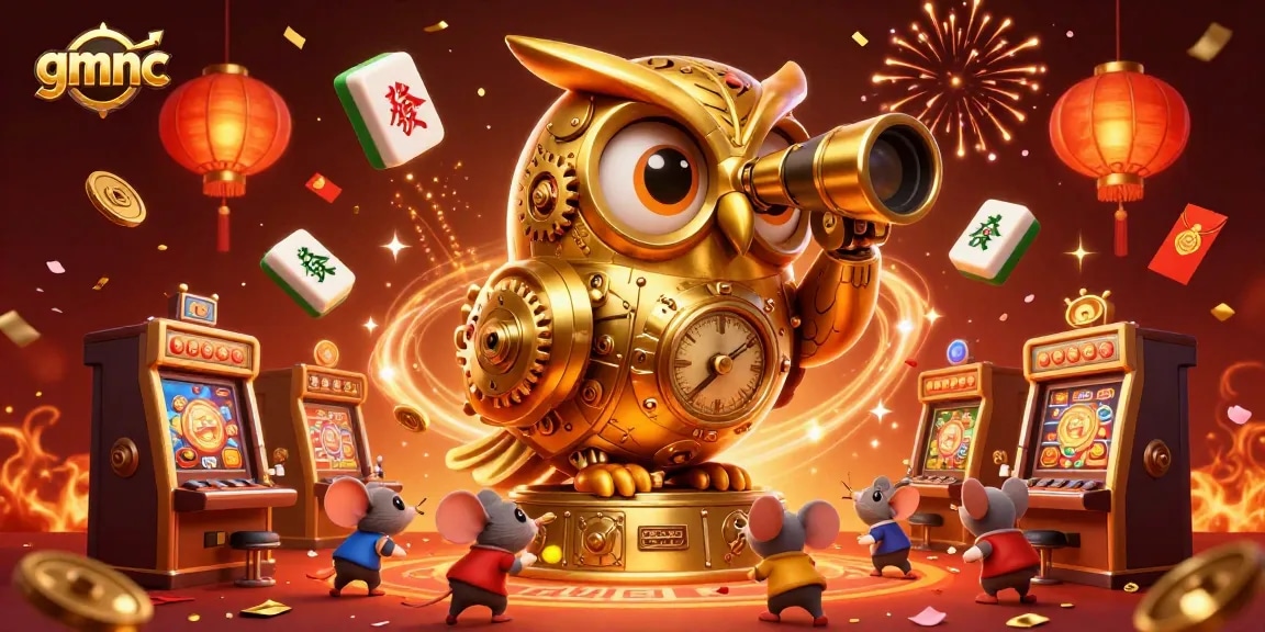 Engage with gmnc for exclusive insights into the thrilling casino experience, featuring a golden owl and vibrant game elements.