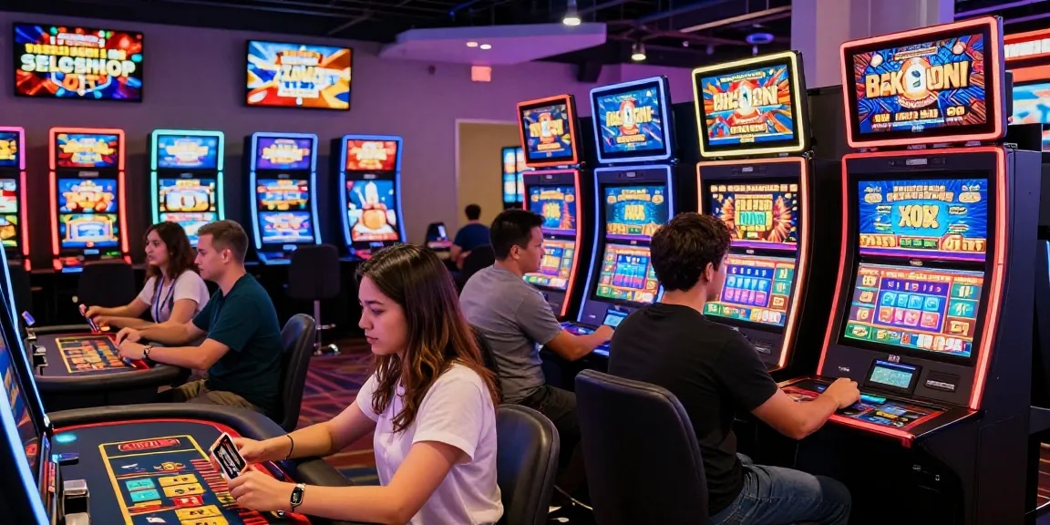 Players enjoying casinos that accept credit cards in a lively casino environment filled with vibrant lights and excitement.