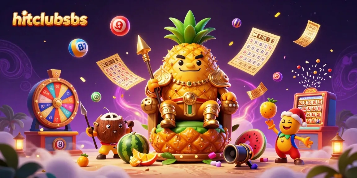 Engage with hitclubsbs at the vibrant casino scene featuring animated characters and lottery elements.