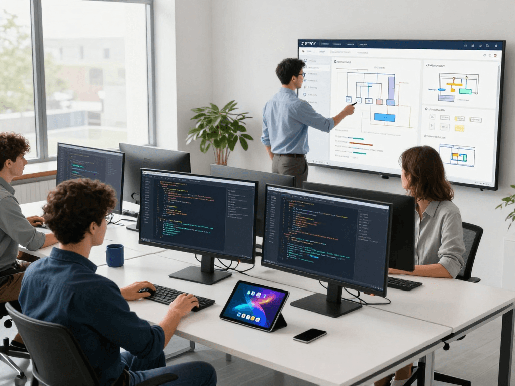 IPTV subscription reseller development workspace showcasing software innovation and cloud computing technologies.