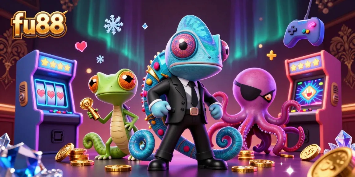 Experience thrilling gaming adventures at fu88 with an exciting 3D casino illustration showcasing colorful game elements.