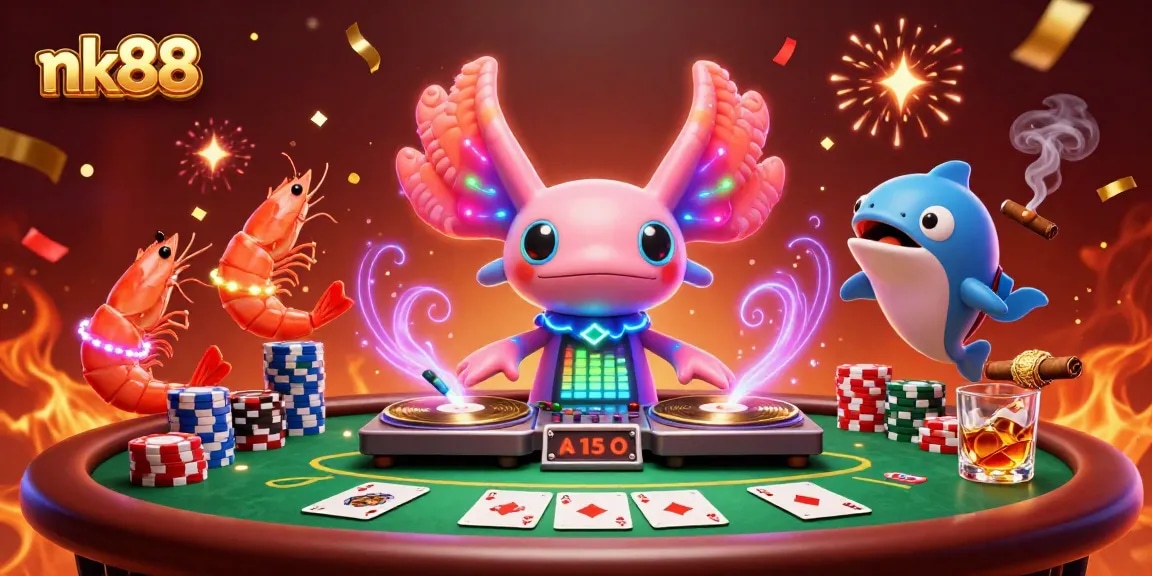 Experience the excitement of nk88 as vibrant characters celebrate at an underwater casino party.