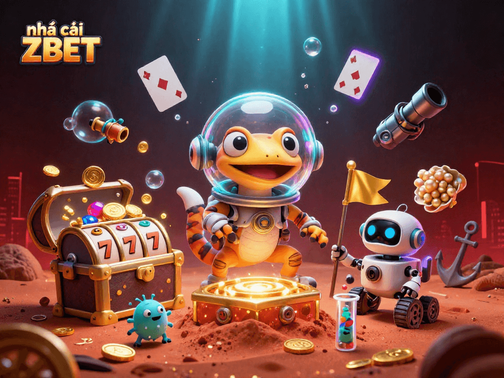 Enjoy vibrant gaming with nhà cái ZBET featuring animated casino elements on Mars.