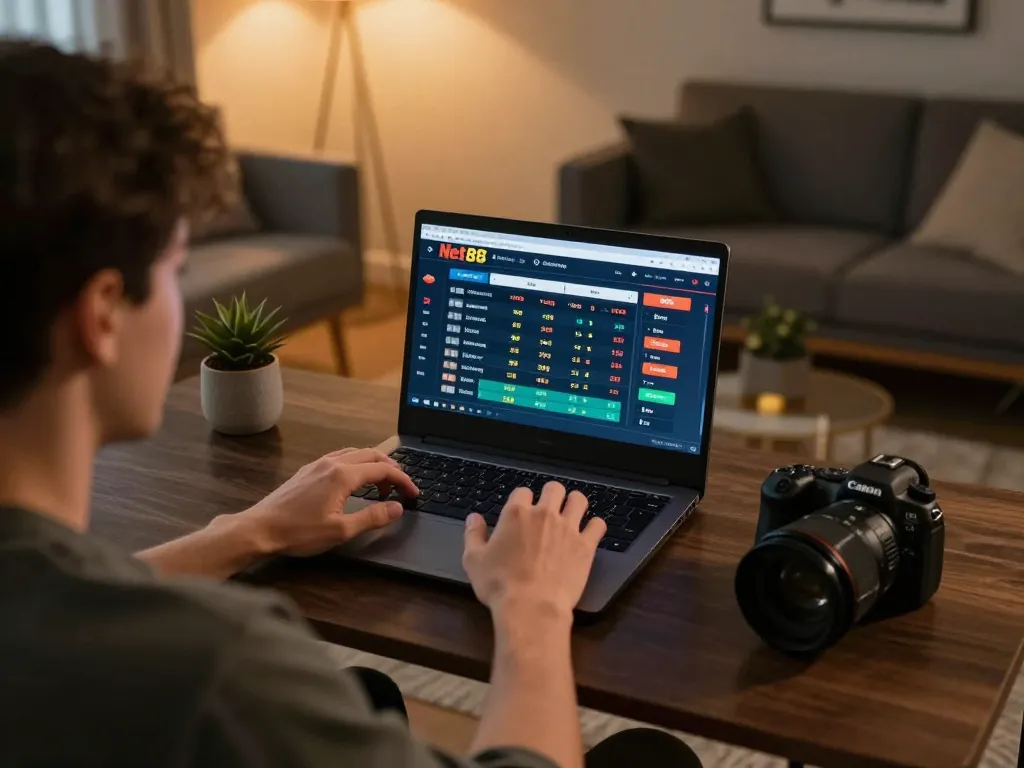 Placing strategic bets on Net 88 online platform during excitement of live sports events.