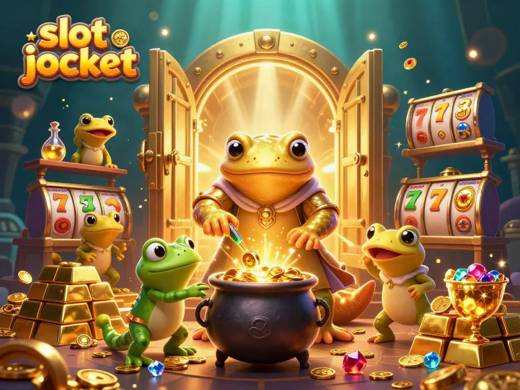 Experience the excitement of hitting a slot jackpot with magical elements in a vibrant casino scene.