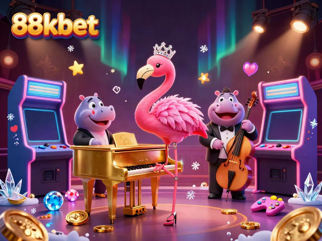 Experience thrilling gaming at 88kbet with a stunning casino illustration showcasing vibrant characters and atmosphere.