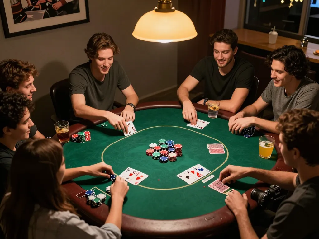 Engaging gameplay experience showcasing slot deposit 5000 strategy at fun home poker night.