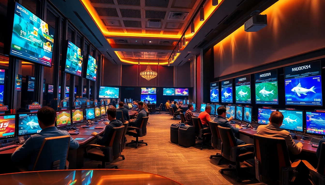 Engaging online gambling environment at https://go99.cheap/, showcasing players and modern gaming technologies.