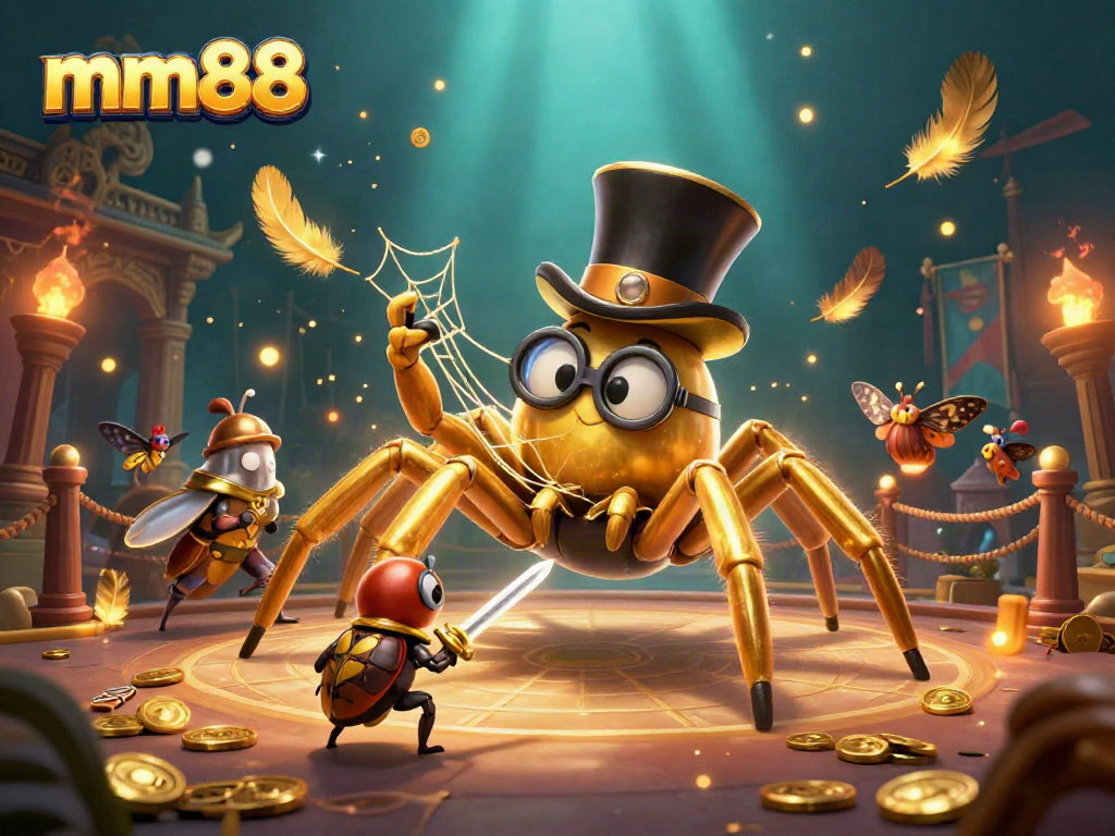 Experience thrilling gaming moments with mm88 in a dynamic 3D casino adventure scene.