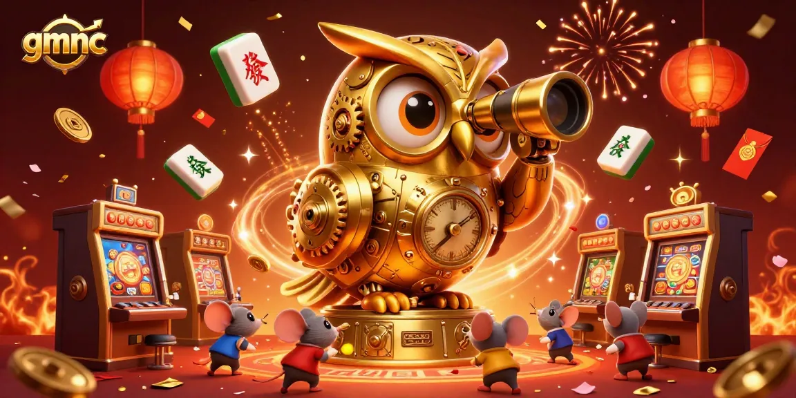 Engage with gmnc for exclusive insights into the thrilling casino experience, featuring a golden owl and vibrant game elements.