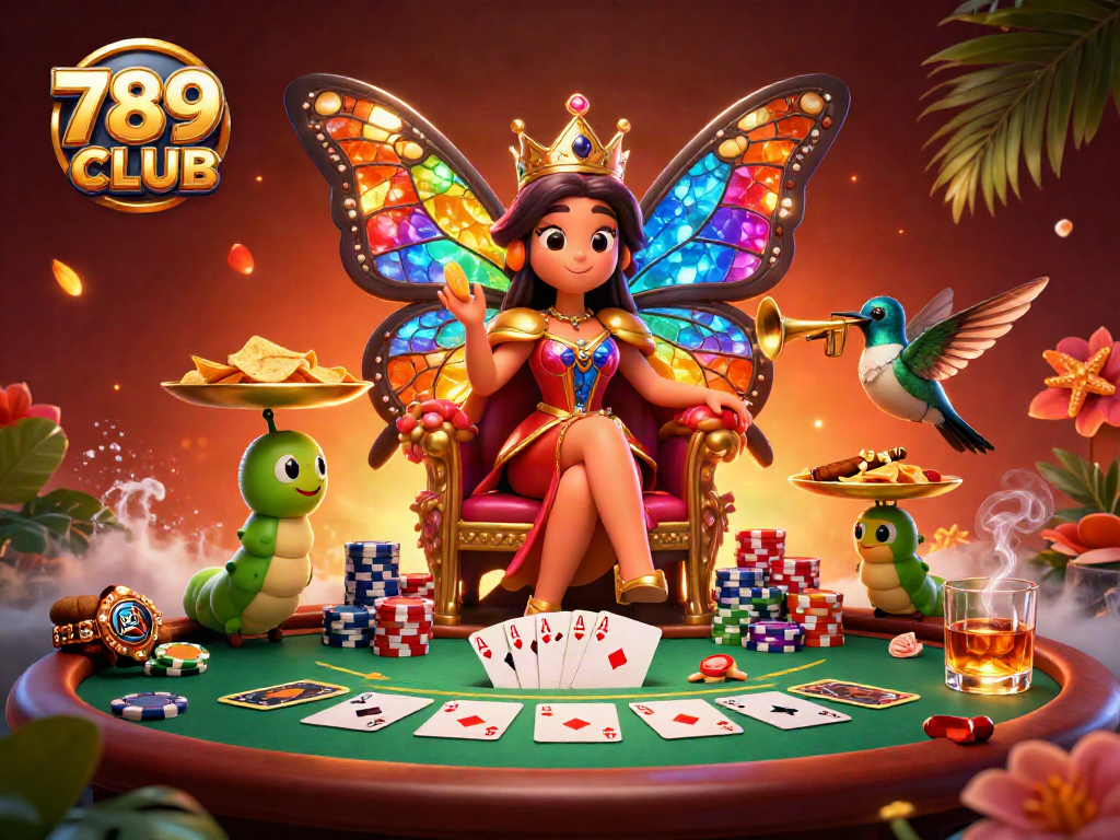 Engage in thrilling gameplay at 789CLUB, featuring a vibrant 3D cartoon casino scene.