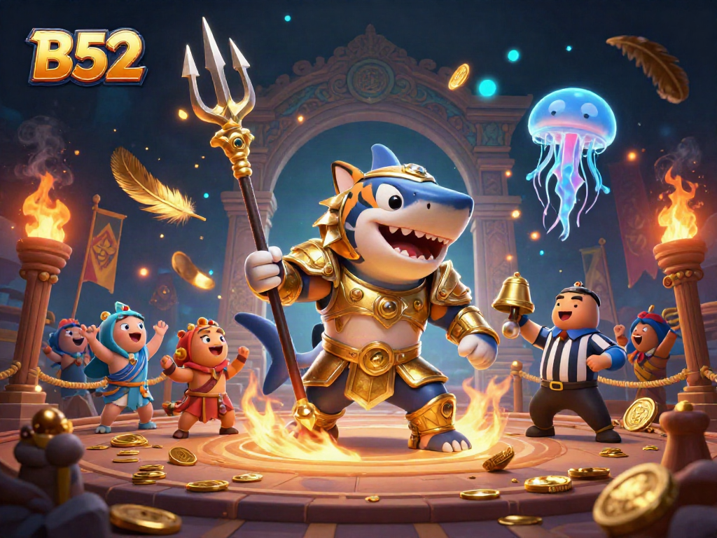 Experience high-stakes action with the B52 tiger shark in an underwater casino colosseum.