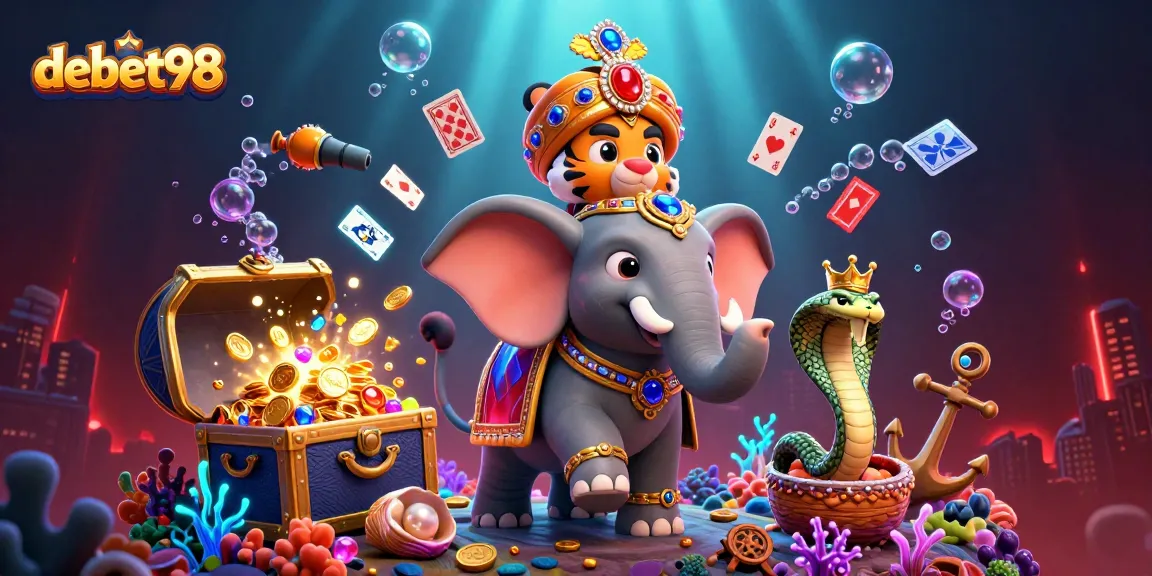 Experience the excitement of debet98 in a vibrant casino-themed underwater world.