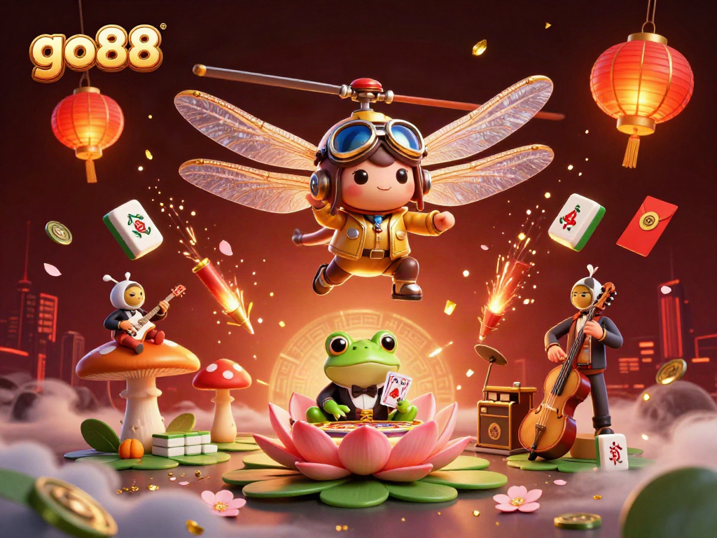 Experience exciting gameplay with go88 at a vibrant casino scene featuring unique characters and dynamic elements.