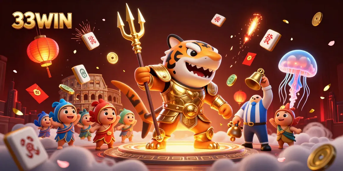 33WIN engages players with thrilling underwater adventures and vibrant casino elements in an animated 3D scene.