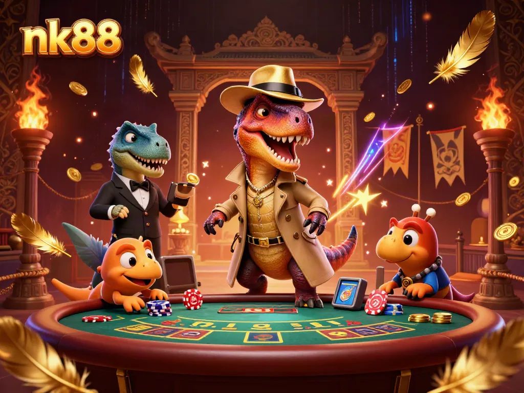 Experience thrilling action at nk88 casino with dynamic 3D cartoon characters and vibrant gaming elements.
