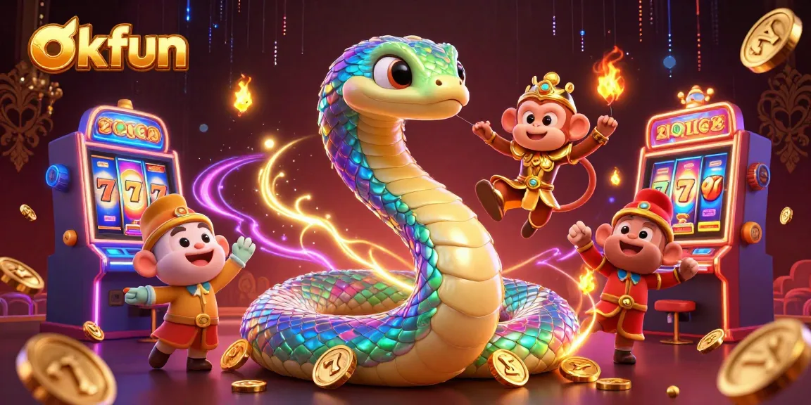 Spin slot reels and win big at okfun with a magical display of colorful characters and casino elements.