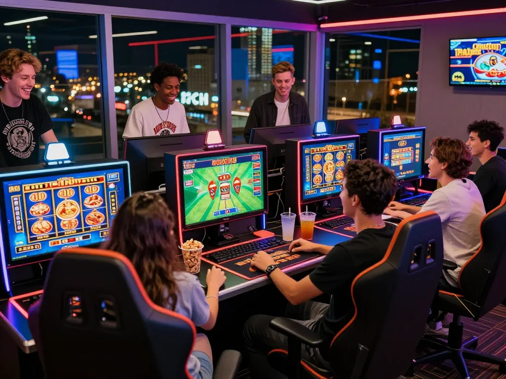 Exciting gaming environment featuring friends enjoying ZX88 ATQ online casino games and vibrant atmosphere.