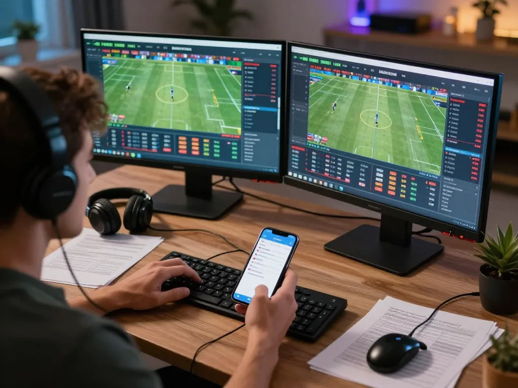 Engaging sports betting scene with live stats and x888 mobile app for strategic wagering.