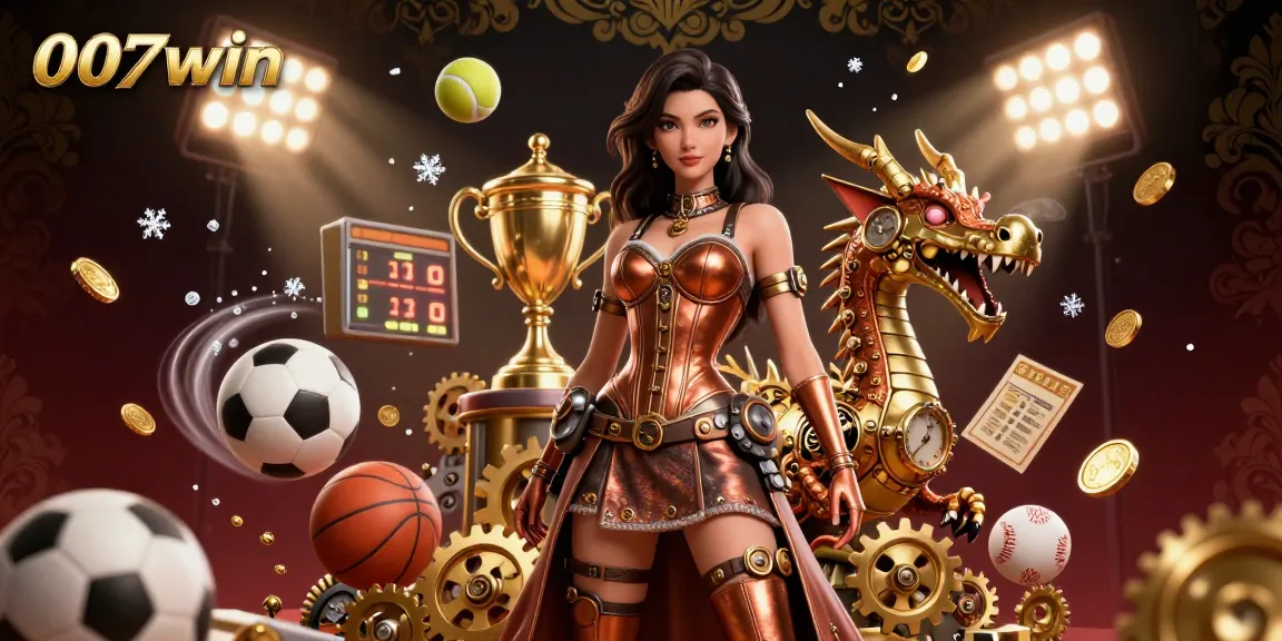 Experience dynamic sports betting with 007win and a stunning steampunk dragon in a visually rich scene.