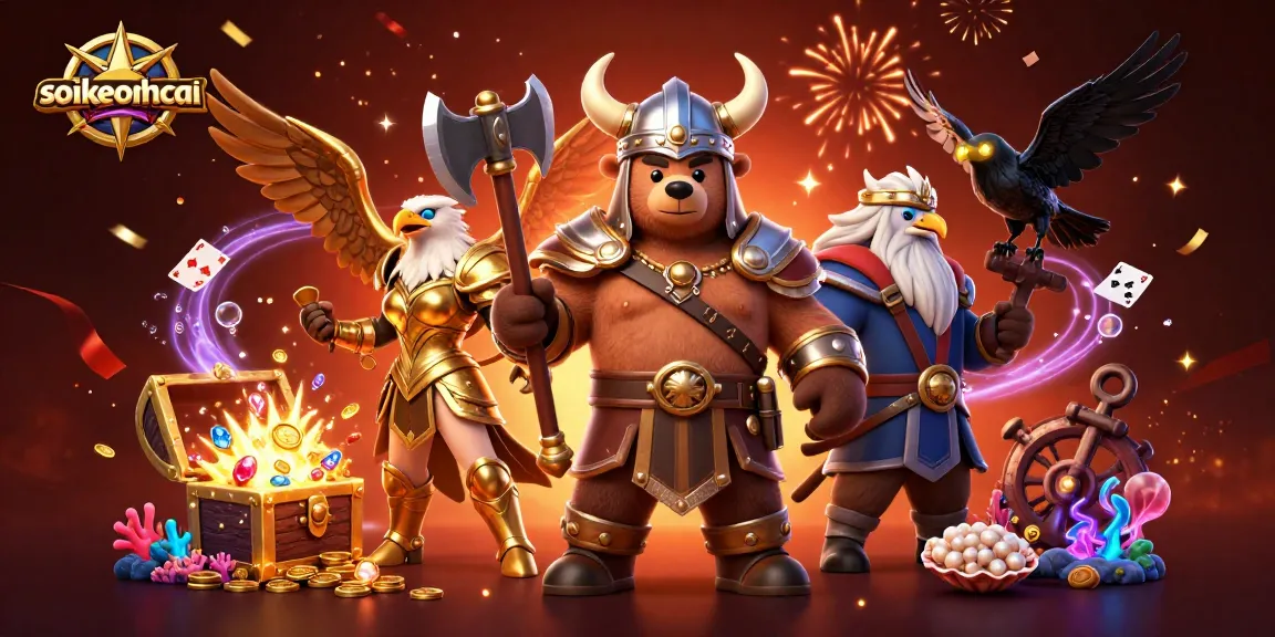 Engage with soikeonhacai's vibrant scene filled with dynamic gambling action and celebratory effects.
