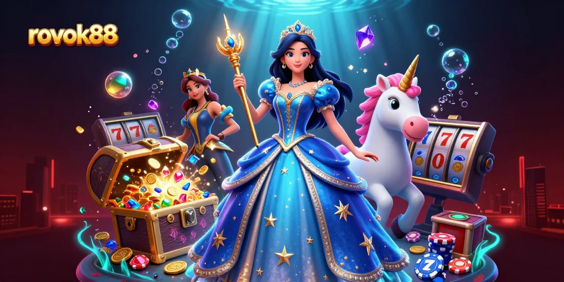 Experience the excitement of rokok88 with a stunning 3D illustration featuring casino elements and vibrant characters.