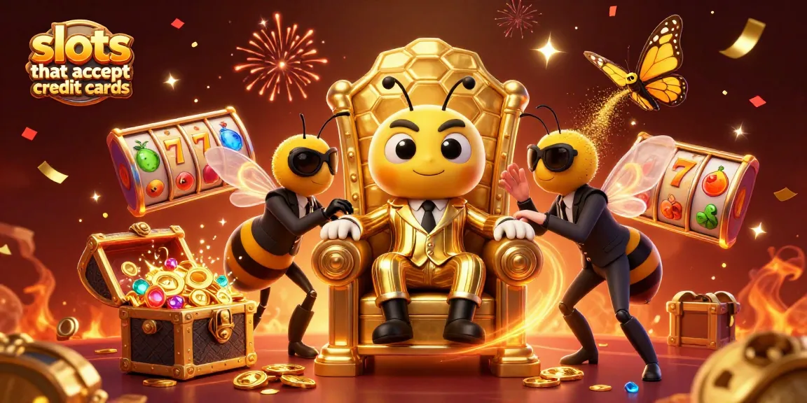 Experience thrilling gameplay with slots that accept credit cards featuring vibrant jackpot symbols and golden treasures.