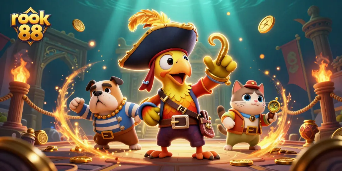 Engage in thrilling rokok 88 gambling adventures with a pirate captain and companions.