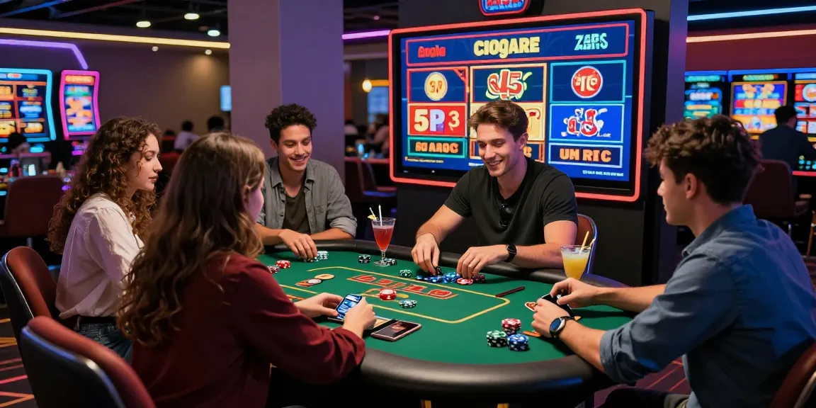 Group of friends engaged at online casinos that accept credit cards, playing vibrant games with credit cards visible on the table.