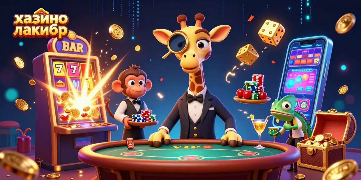 Experience the thrill at казино лакибир with a vibrant 3D scene filled with exciting gaming elements.